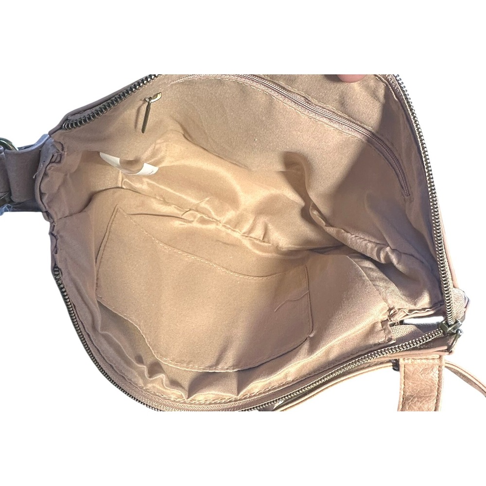 T-Shirt & Jeans Pink‎ Faux Leather Hobo Shoulder Bag Adjustable Strap Boho Vegan - Picture 6 of 10